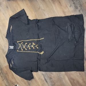 Black Distressed Tshirt Dress